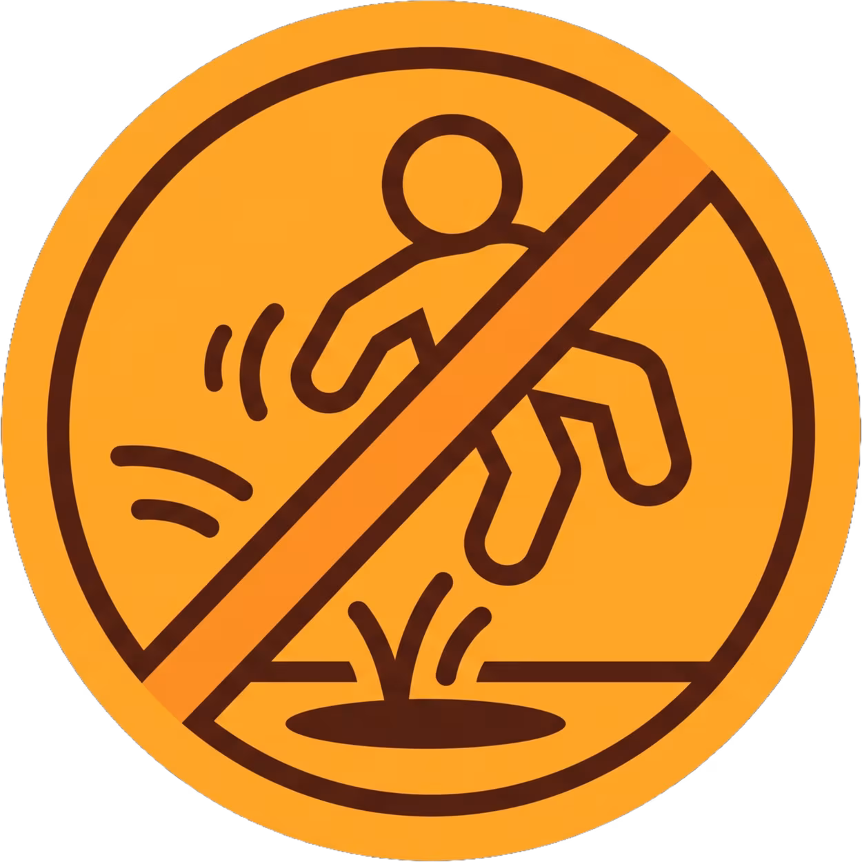 A 2D icon showing crossed ovver bouncing off the ground person, symbolizing reduced bounce rated on your website due to improved performance.