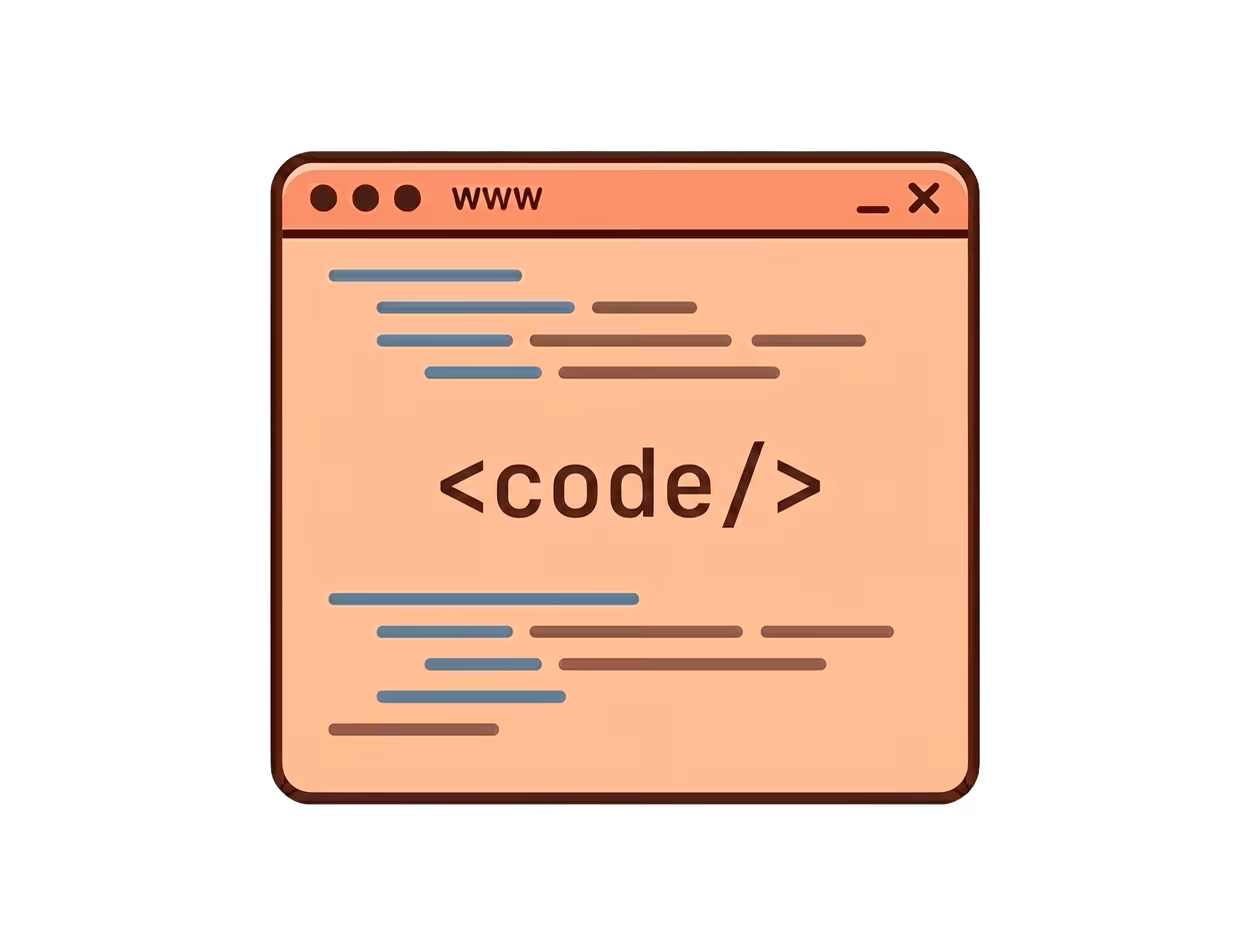 Icon showing code meaning that you own your source code with LegitWebDev websites.